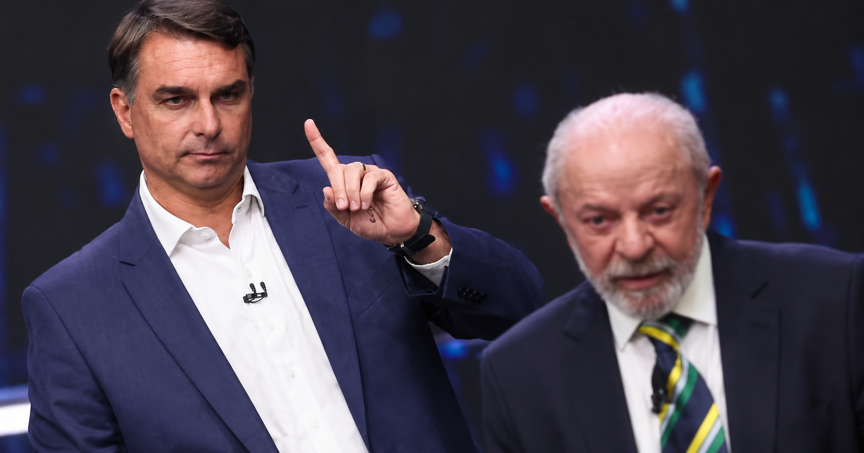 Pesquisa Realtime Big Data mostra Flávio Bolsonaro com 52% dos votos válidos e Lula com 48% no segundo turno, em empate técnico.